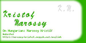 kristof marossy business card